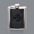 6 Oz. Black Leather Trubner Hip Flask